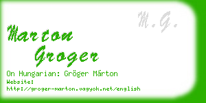 marton groger business card